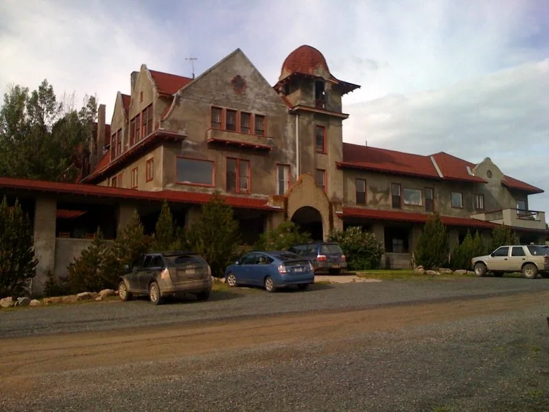 Historic resort building at Boulder Hot Springs in Montana (archive photograph)