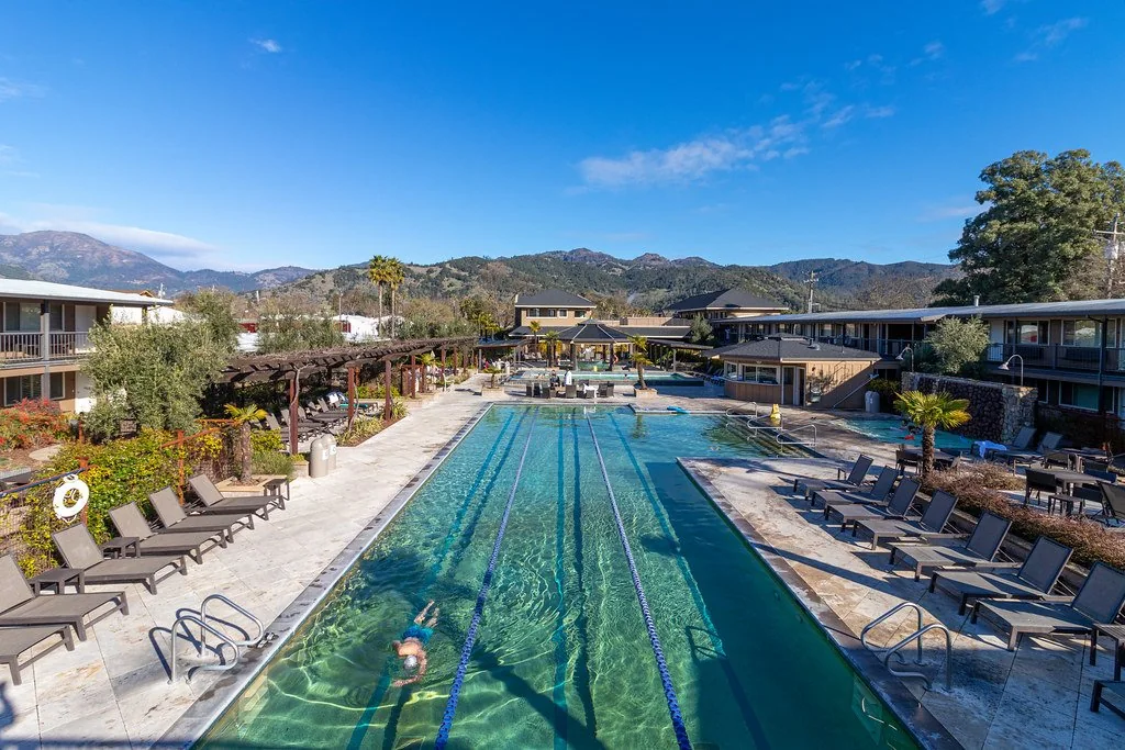 Outdoor lap pool at Calistoga Spa Hot Springs in 2020