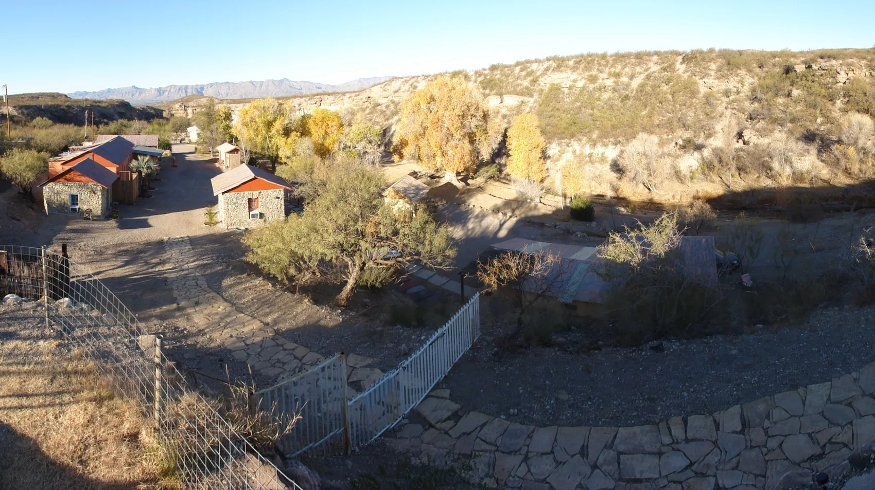 Cabins and grounds at Chinati Hot Springs (archive photograph)