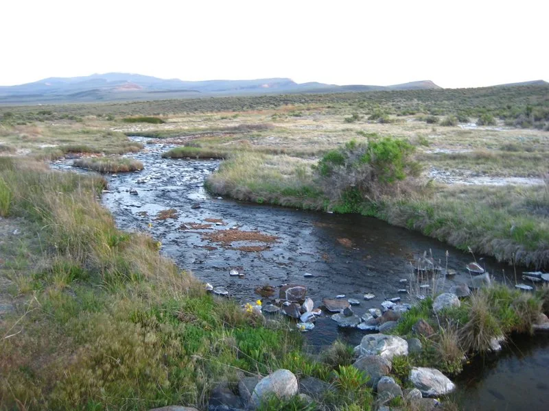 Natural hot-spring stream and rock pools at Soldier Meadows (archive photograph)