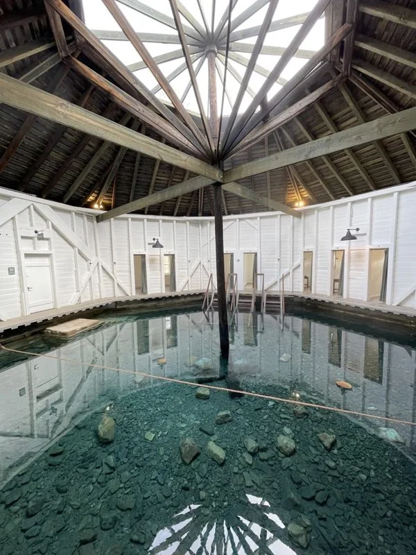 Interior of restored Gentlemen’s Pool at Warm Springs Pools (archive photograph)