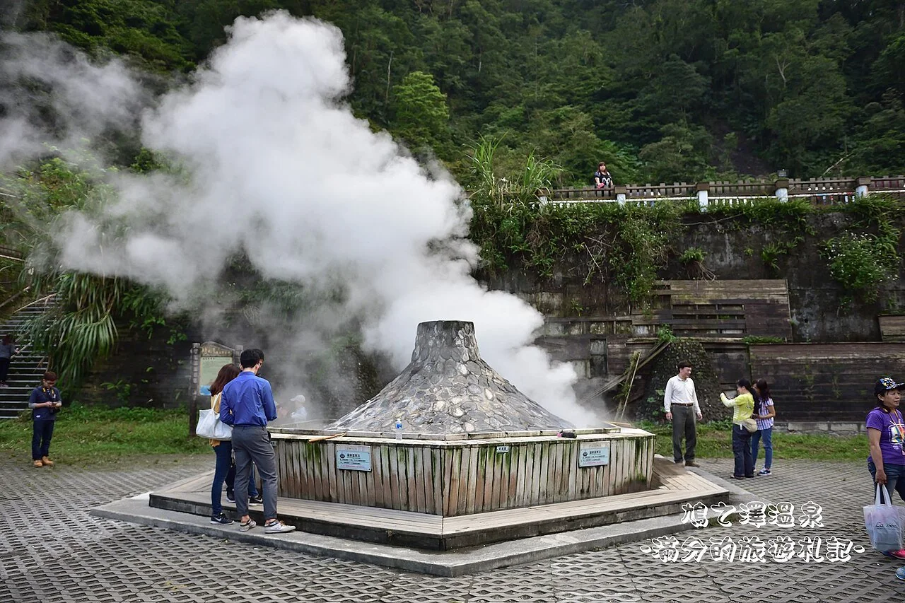 Steaming egg-cooking spring, not a bathing pool at Jiuzhize Spa, Taipingshan National Forest Recreation Area (archive photograph)